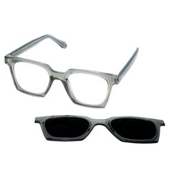 Óculos Clipon Hit, modelo 4 8023, cor Cinza Translúcido