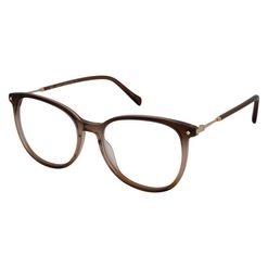 Armação de Óculos de Grau Hit, modelo 1 4095, cor Degradê Marrom com Dourado, tamanho 52