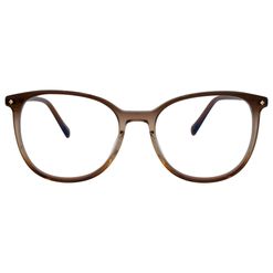 Armação de Óculos de Grau Hit, modelo 1 4095, cor Degradê Marrom com Dourado, tamanho 52