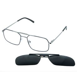 Óculos Clipon Hit, modelo 2 8025, cor Prata com Cinza