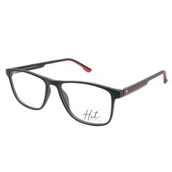 Armação de Óculos de Grau Hit, modelo 2 4040, cor Preto com Vermelho, tamanho 55