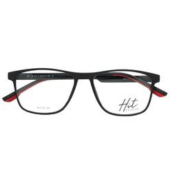 Armação de Óculos de Grau Hit, modelo 2 4040, cor Preto com Vermelho, tamanho 55