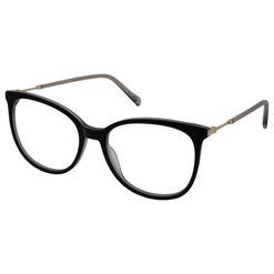Armação de Óculos de Grau Hit, modelo 1 4089, cor Preto com Dourado, tamanho 54