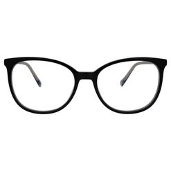 Armação de Óculos de Grau Hit, modelo 1 4089, cor Preto com Dourado, tamanho 54