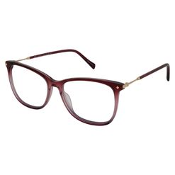 Armação de Óculos de Grau Hit, modelo 1 4096, cor Degradê Vermelho com Dourado, tamanho 55