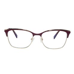 Armação de Óculos de Grau Hit, modelo 1 8016, cor Bordô com Dourado
