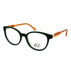 Armação de Óculos de Grau Hit, modelo 1 4037, cor Verde com laranja, tamanho 51
