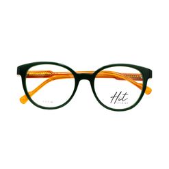 Armação de Óculos de Grau Hit, modelo 1 4037, cor Verde com laranja, tamanho 51