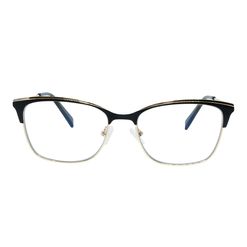 Armação de Óculos de Grau Hit, modelo 1 8016, cor Preto com Dourado