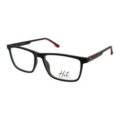 Armação de Óculos de Grau Hit, modelo 2 4039, cor Preto com Vermelho, tamanho 56