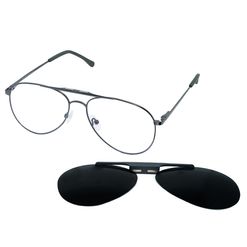 Óculos Clipon Hit, modelo 4 8024, cor Chumbo