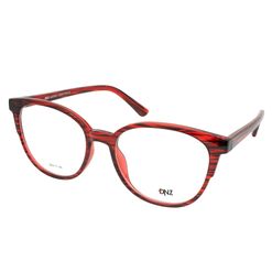 Armação de Óculos de Grau Dnz, modelo 1 4208, cor Vermelho Rajado, tamanho 52