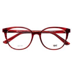 Armação de Óculos de Grau Dnz, modelo 1 4208, cor Vermelho Rajado, tamanho 52