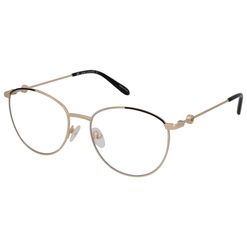 Armação de Óculos de Grau Hit, modelo 1 4120, cor Dourado com Preto, tamanho 56