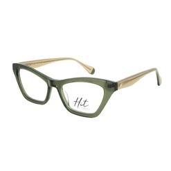 Armação de Óculos de Grau Hit, modelo 1 4049, cor Verde Militar Cristal, tamanho 52