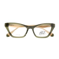 Armação de Óculos de Grau Hit, modelo 1 4049, cor Verde Militar Cristal, tamanho 52