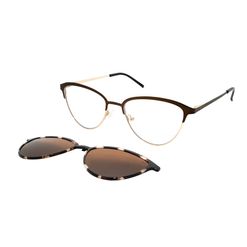 Óculos Clipon Hit, modelo 1 4293, cor Dourado com Marrom, tamanho 53