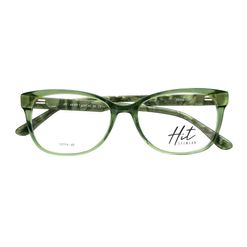 Armação de Óculos de Grau Hit, modelo 1 4250, cor Verde Marmorizado, tamanho 53