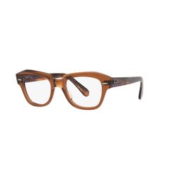 Armação de Óculos de Grau Ray Ban, modelo RX5486, cor Marrom Transparente, tamanho 48