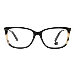 Armação de Óculos de Grau Feminina Dii Collection Quadrado 4169 Cor Preto com Demi Off White