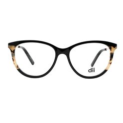 Armação de Óculos de Grau Feminina Dii Collection Gatinho 4168 Cor Preto com Demi Off White