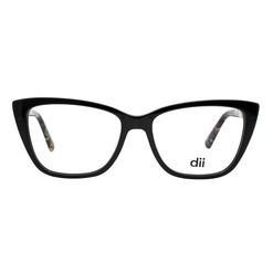 Armação de Óculos de Grau Feminina Dii Collection Gatinho 4165 Cor Preto com Demi Cinza