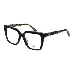 Armação de Óculos de Grau Feminina Dii Collection Quadrado 4164 Cor Preto com Demi Cinza
