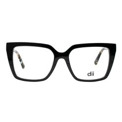 Armação de Óculos de Grau Feminina Dii Collection Quadrado 4164 Cor Preto com Demi Cinza