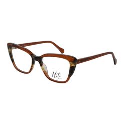 Armação de Óculos de Grau Hit, modelo 1 4047, cor Terracota com Demi Amarelo