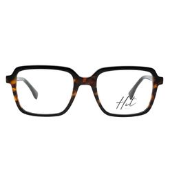 Armação de Óculos de Grau Feminina Hit Quadrado 4046 Cor Preto com Demi Marrom