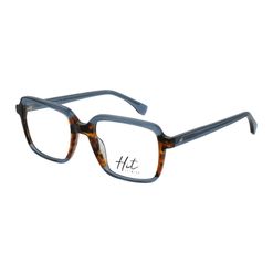 Armação de Óculos de Grau Feminina Hit Quadrado 4046 Cor Azul com Demi Marrom