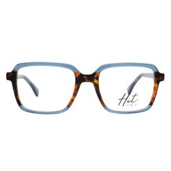 Armação de Óculos de Grau Feminina Hit Quadrado 4046 Cor Azul com Demi Marrom