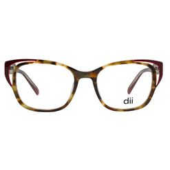 Armação de Óculos de Grau Feminina Dii Collection Gatinho 4056 Cor Demi Amarelo com Cereja