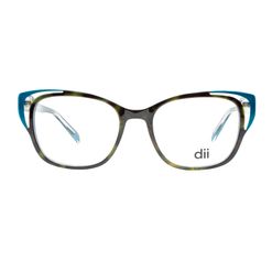 Armação de Óculos de Grau Feminina Dii Collection Gatinho 4056 Cor Demi Azul com Azul Marinho