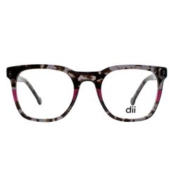 Armação de Óculos de Grau Feminina Dii Collection Quadrado 4072 Cor Cereja com Demi Cinza