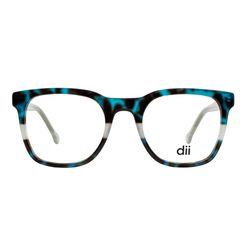Armação de Óculos de Grau Feminina Dii Collection Quadrado 4072 Cor Cinza Cristal com Demi Azul