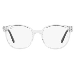 Armação de Óculos de Grau Ray Ban, modelo RX7206L, cor Preto e Transparente, tamanho 52