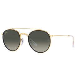 Óculos de sol Ray Ban, modelo RB3647N, cor Dourado e Cinza, tamanho 51