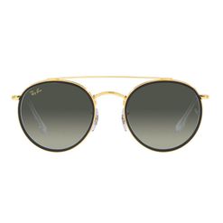 Óculos de sol Ray Ban, modelo RB3647N, cor Dourado e Cinza, tamanho 51