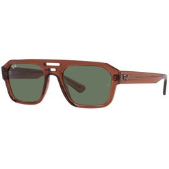 Óculos de Sol Masculino Ray Ban RB4397 Retangular Cor Marrom Transparente