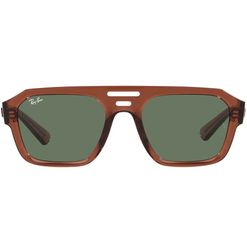 Óculos de Sol Masculino Ray Ban RB4397 Retangular Cor Marrom Transparente