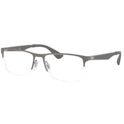 Armação de Óculos de Grau Ray Ban, modelo RX6335, cor Cinza, tamanho 56