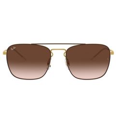 Óculos de sol Ray Ban, modelo RB3588, cor Marrom com Dourado, tamanho 55