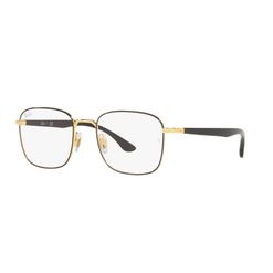 Armação de Óculos de Grau Ray Ban, modelo RX6469, cor Dourado e Preto, tamanho 52