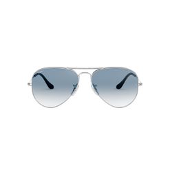 Óculos de sol Ray Ban, modelo RB3025, cor Prata com Azul Claro, tamanho 62