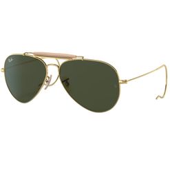 Óculos de sol Ray Ban, modelo RB3030, cor Dourado com Verde, tamanho 58
