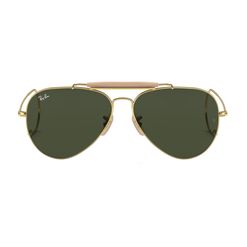 Óculos de sol Ray Ban, modelo RB3030, cor Dourado com Verde, tamanho 58