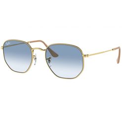 Óculos de sol Ray Ban, modelo RB3548, cor Dourado e Azul Claro Degradê, tamanho 51