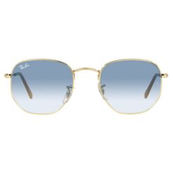 Óculos de sol Ray Ban, modelo RB3548, cor Dourado e Azul Claro Degradê, tamanho 51