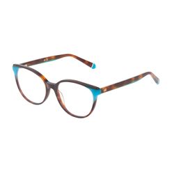 Armação de Óculos de Grau Dii Collection, modelo 5508, cor Azul com Demi Marrom, tamanho 53